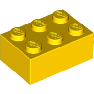 Lego kostka (kostička) 2x3, žlutá (300224)